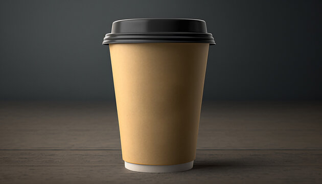 Coffee cup Mockup 3d rendering. Generative AI.