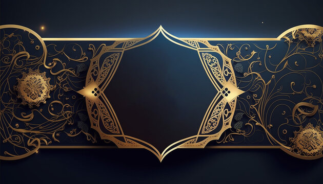 Islamic style ramadan Kareem and Eid decorative. Generative AI.