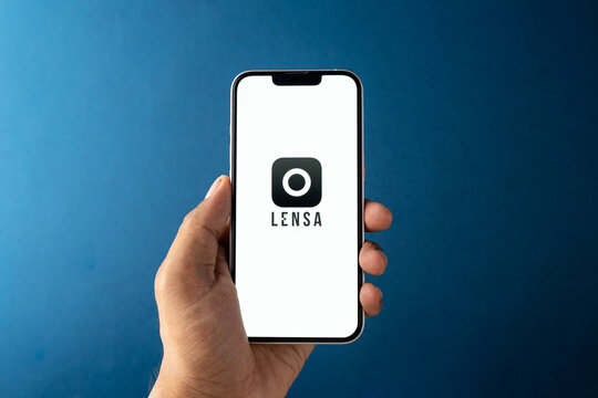 West Bangal, India - july 5, 2023 : Lensa ai logo on phone screen stock image.