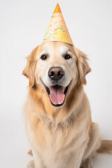 Cachorro com chap&eacute;u de anivers&aacute;rio aniversariante feliz pet petshop estima&ccedil;&atilde;o carinho amor cuidado especial 