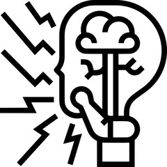 Brain idea symbol icon vector image. Illustration of the creative intelligence think design image