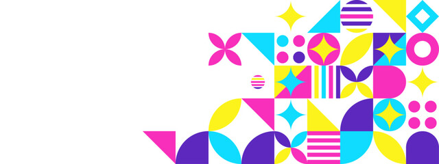 Vector flat mosaic background with shapes colorful