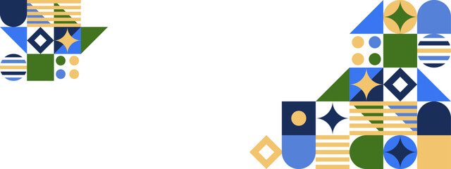 Colorful geometric mosaic seamless pattern illustration with creative abstract shapes.