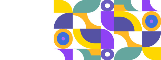 Abstract geometric background design in colorful retro style. Vector illustration.