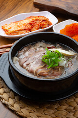 Korean beef head soup, a traditional Korean food with delicious soup