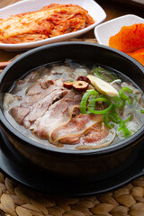 Korean beef head soup, a traditional Korean food with delicious soup