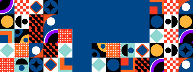 Colorful geometric shapes abstract modern background design.