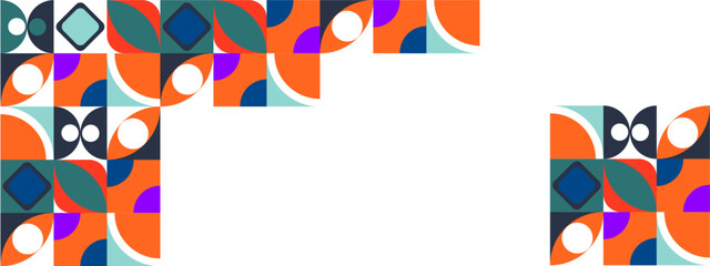 Minimal mosaic geometric shapes abstract modern background design. Design for poster, template on web, backdrop, banner, brochure, website, flyer, landing page, presentation, certificate, and webinar