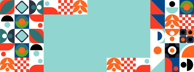 Fototapeta premium Vector abstract graphic design banner pattern presentation background web template. Modern colorful geometric shapes abstract technology background.