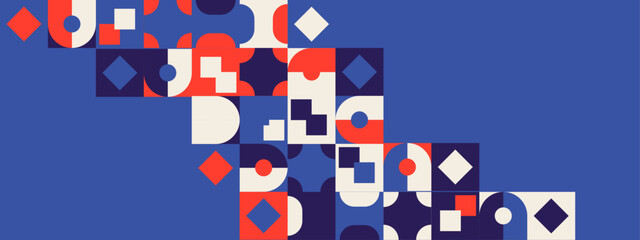 Obraz premium Geometric flat mosaic background with shapes colorful