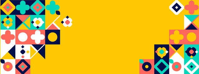 Abstract geometric pattern mosaic design in retro style. Vector illustration.