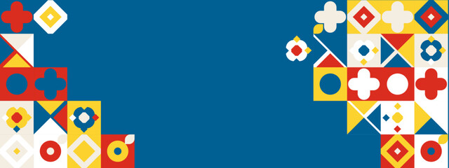 Abstract geometric pattern mosaic design in retro style. Vector illustration.