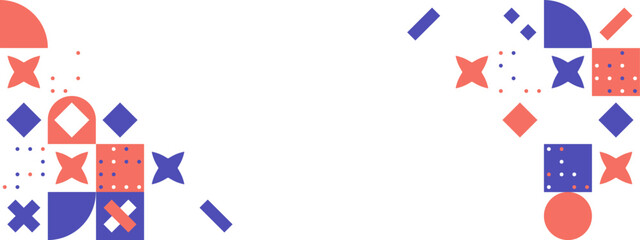 Geometric flat mosaic background with shapes colorful