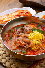 Korean Beef Gomtang Yukgaejang, a traditional Korean food with delicious soup