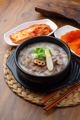 Korean beef ox head seolleongtang, a traditional Korean food with delicious soup