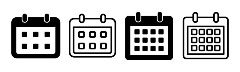 Calendar icon set illustration. Calender sign and symbol. Schedule icon symbol