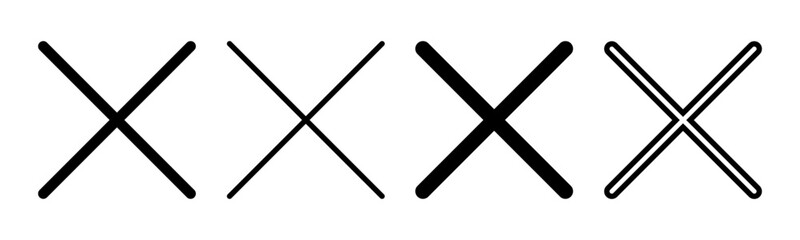 Close icon set illustration. Delete sign and symbol. cross sign