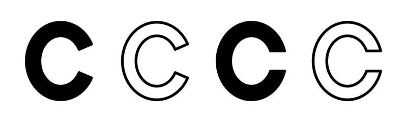 Copyright icon set illustration. copyright sign and symbol