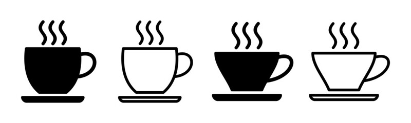 coffee cup icon set illustration. cup a coffee sign and symbol