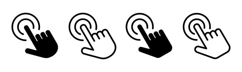 Hand click icon set illustration. pointer sign and symbol. hand cursor icon