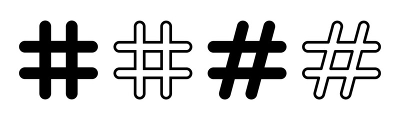 Hashtag icon set illustration. hashtag sign and symbol