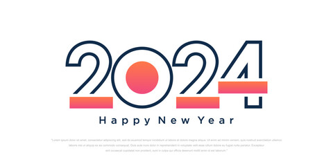 Fototapeta premium 2024 Happy New Year logo text design. 2024 number design template. Vector illustration.