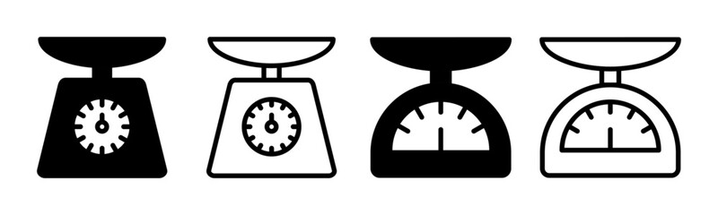 Scales icon set illustration. Weight scale sign and symbol