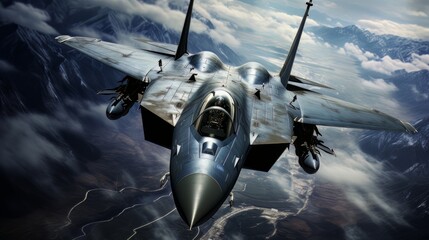 close front view of air jet fighter