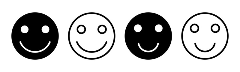 Fototapeta premium smile icon set illustration. smile emoticon icon. feedback sign and symbol