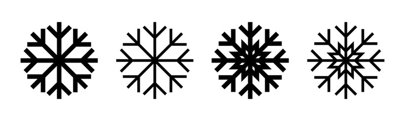 Snow icon set illustration. snowflake sign and symbol