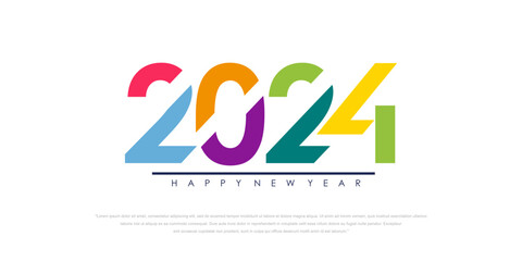 Fototapeta na wymiar 2024 Happy New Year logo text design. 2024 number design template. Vector illustration.