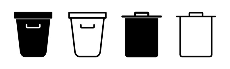 Trash icon set illustration. trash can icon. delete sign and symbol.