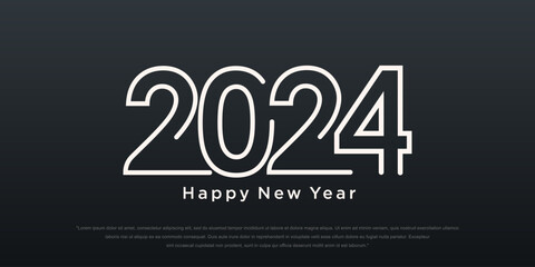 2024 Happy New Year logo text design. 2024 number design template. Vector illustration.