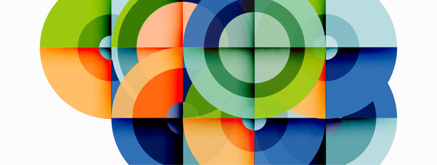 Obraz premium Circle trendy minimal geometric abstract background. Vector Illustration For Wallpaper, Banner, Background, Card, Book Illustration, landing page