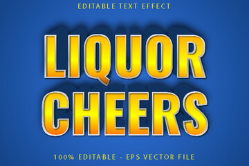 Liquor Cheers Editable Text Effect Cartoon Style