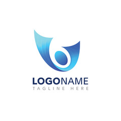 Colorful letter v 3d gradient abstract logo design template