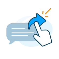 Share this message concept illustration flat design vector eps10. modern graphic element for landing page, empty state ui, infographic, icon