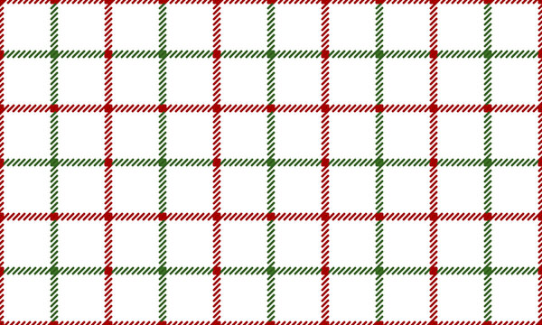 Tattersall pattern Christmas in red and green. Vector Repeating Textures.