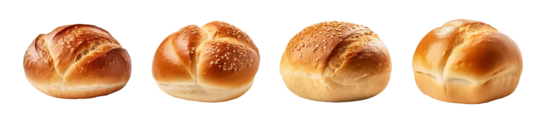 Fototapete Brot Bread roll baked good pastry isolated - Generative AI