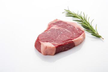 Prime Cuts: A Stunning Showcase of Beef on a White Background. Generative AI