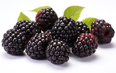 bunch of blackberry isolated on white background