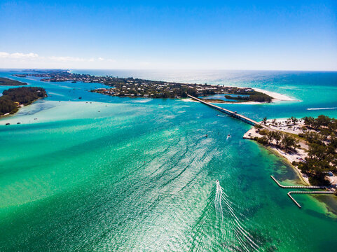 Longboat Key Pass Jewfish Island Coquina Beach Boat Ramp Holmes Beach Florida at Gulf of Mexico 1.1