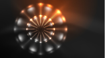 Circles with bright neon shiny light effects, abstract background wallpaper design