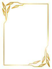 Art Deco gold frame vintage frame line geometric wedding label card frame png transparent background