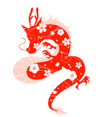 辰年　年賀状2024　和柄　龍のおしゃれなイラスト