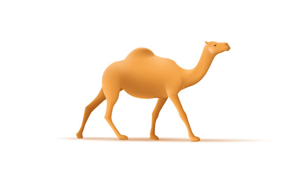 3d render digital illustration of a camel with one hump, walking animal