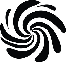 Cyclone Eye Twister Logo Monochrome Design Style