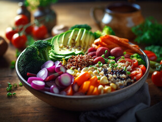 Rainbow of Health: Vibrant Vegan Buddha Bowl with Fresh Ingredients