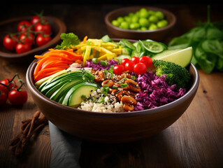Garden Glory: Colorful Vegan Buddha Bowl in Natural Light