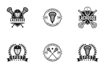 Lacrosse team sport set logo template collection.